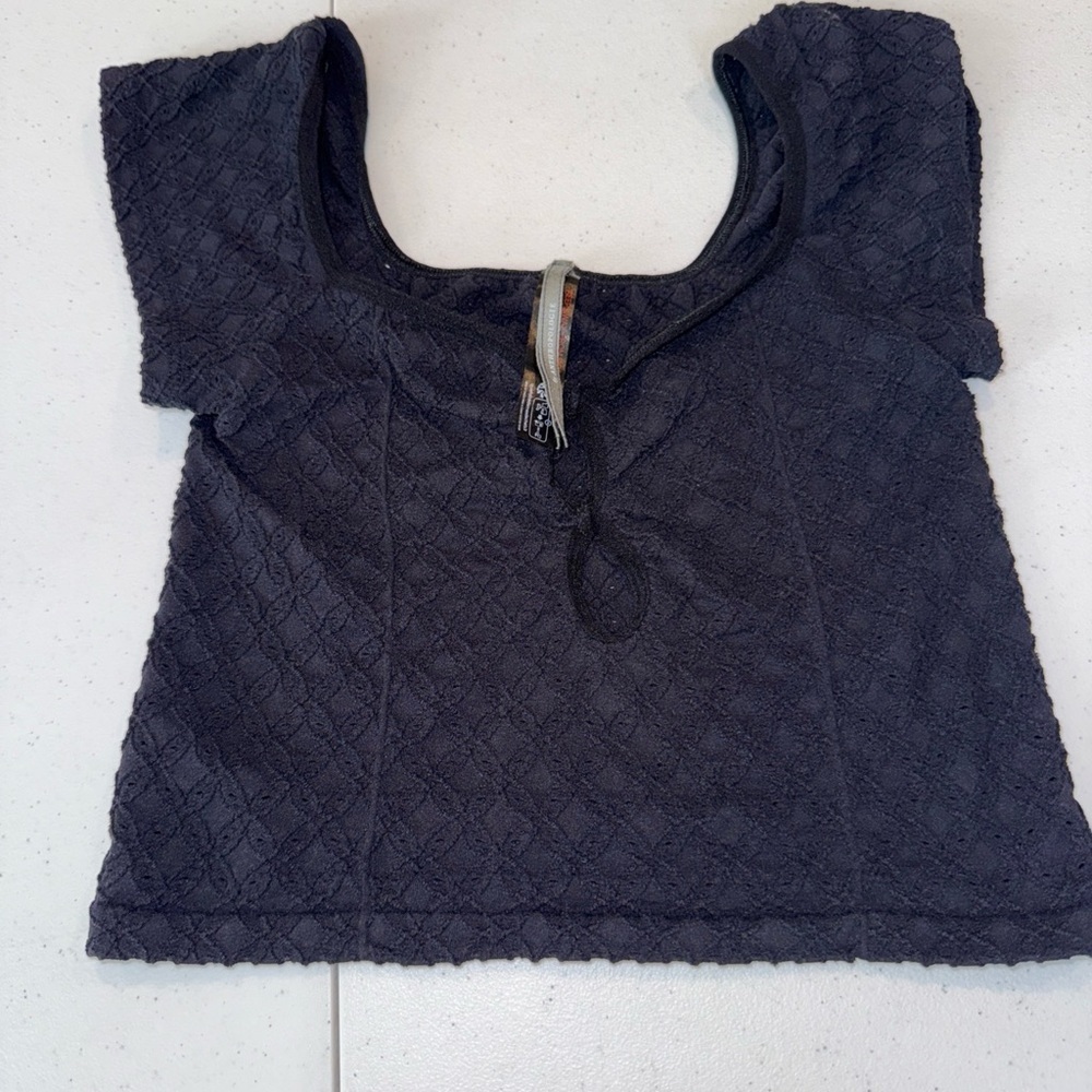 Anthropologie Black Textured Blouse‎ - Picture 2 of 9